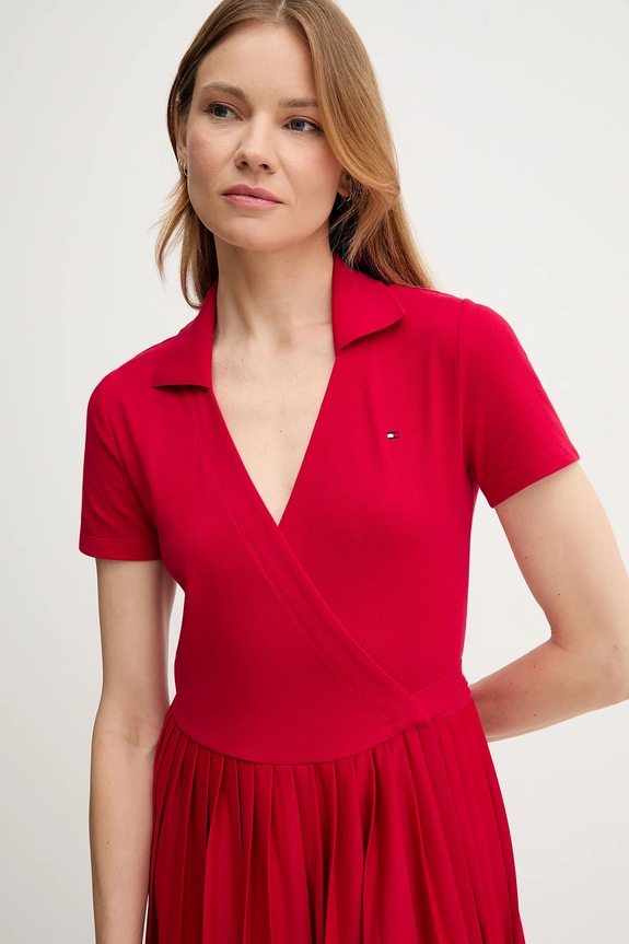 Šaty Tommy Hilfiger červená WW0WW45733