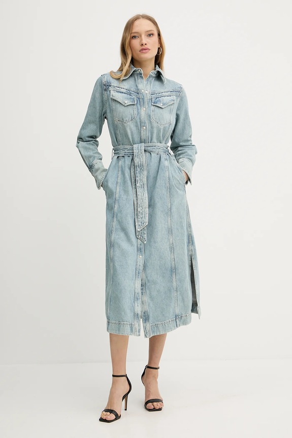 Odzież BOSS Orange sukienka jeansowa C_Denim Dress 3.0 50546068 niebieski