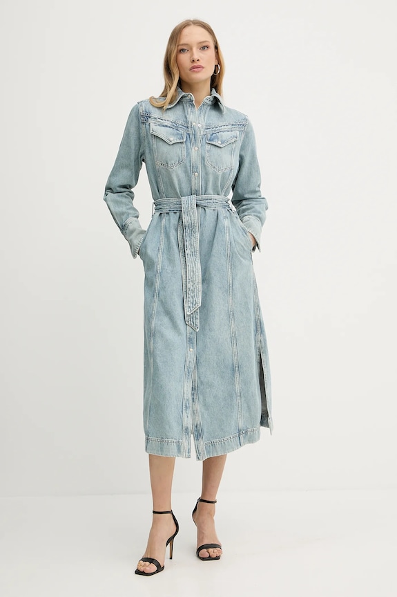 Odzież BOSS Orange sukienka jeansowa C_Denim Dress 3.0 50546068 niebieski