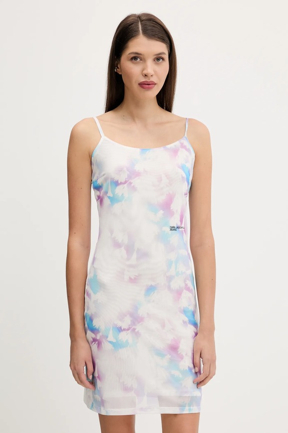 Рокля Karl Lagerfeld Jeans еластичен бял A3W13011