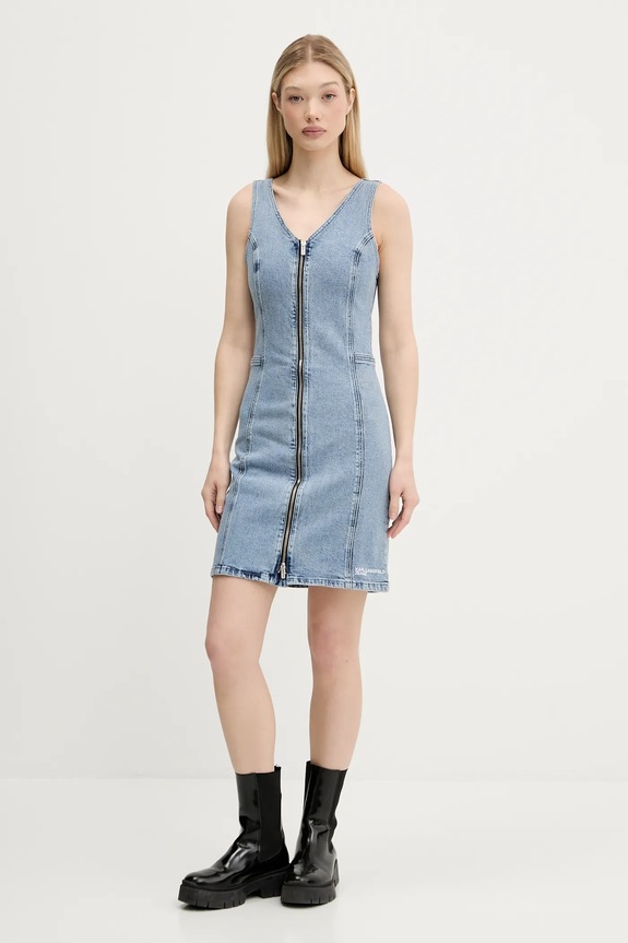 Rifľové šaty Karl Lagerfeld Jeans A3W13016 modrá AW25