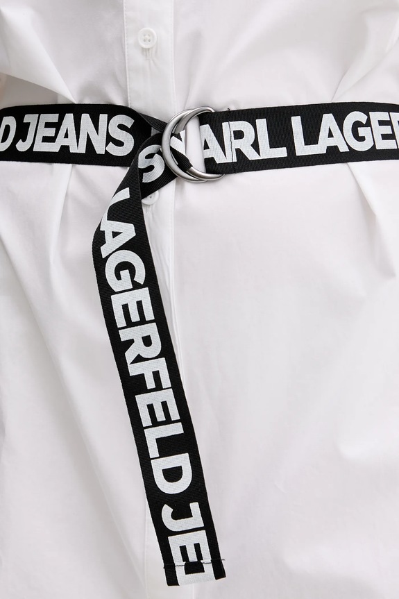 Βαμβακερό φόρεμα Karl Lagerfeld Jeans A3W13030 λευκό