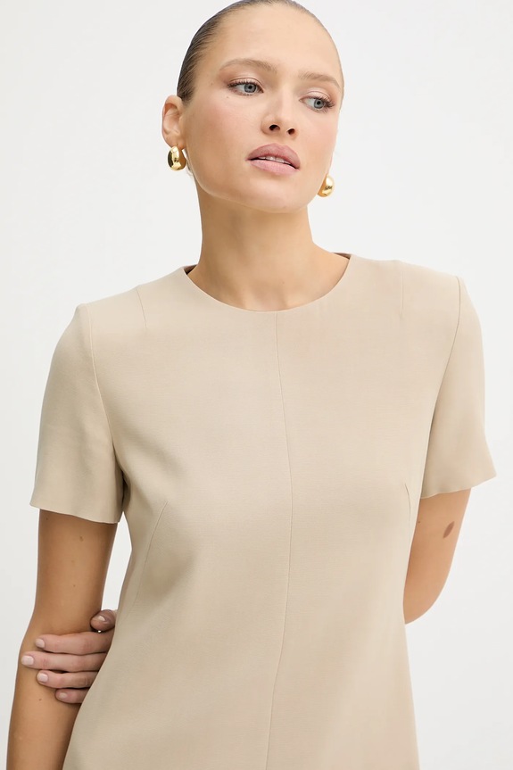 Φόρεμα BOSS Dalessandra μπεζ 50541993