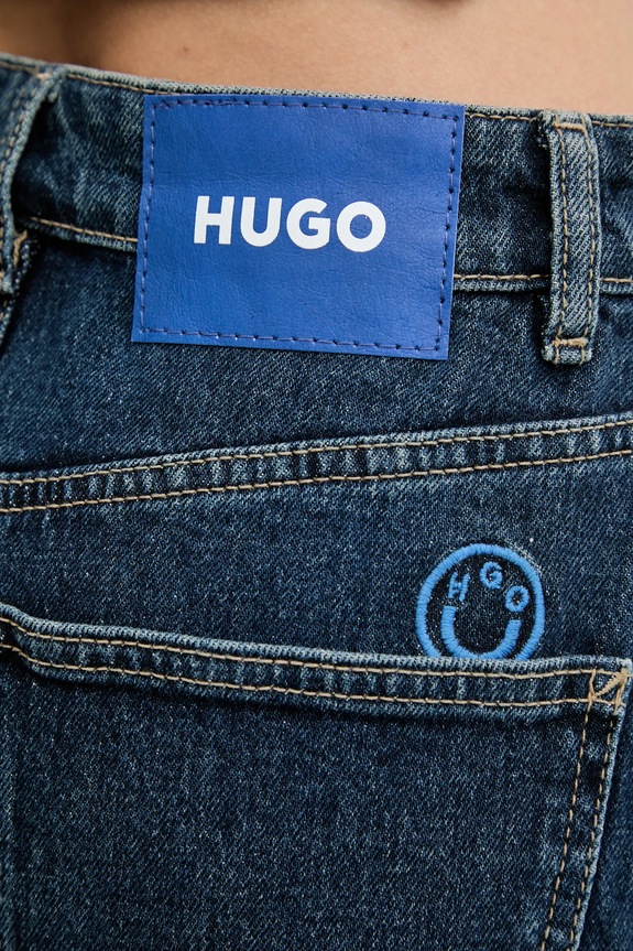 HUGO Blue fustă din denim Gidya_B 50541569 bleumarin