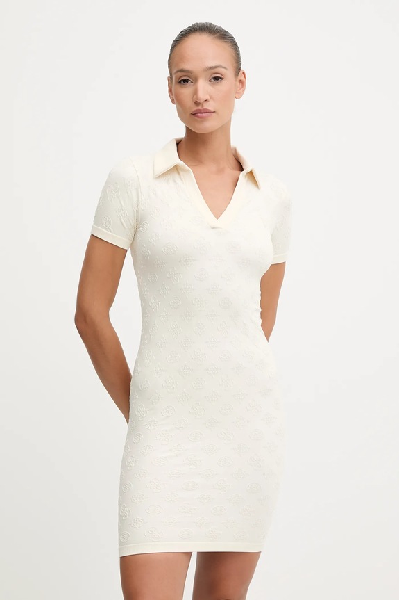 Φόρεμα Guess PEONY V5YK05.Z3OA0 μπεζ AW25