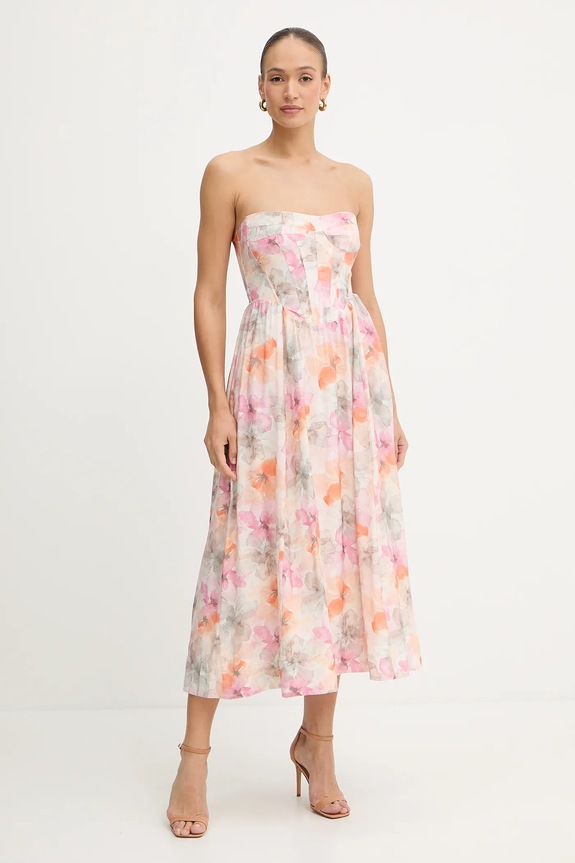 Сукня Bardot midi бежевий 58164DB5
