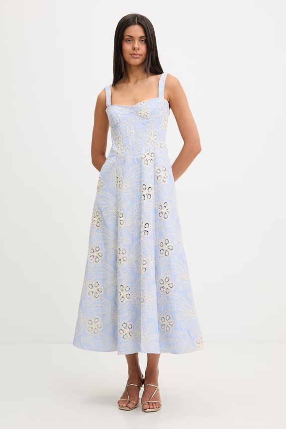 Bardot sukienka princeska 59825DB2 niebieski SS26