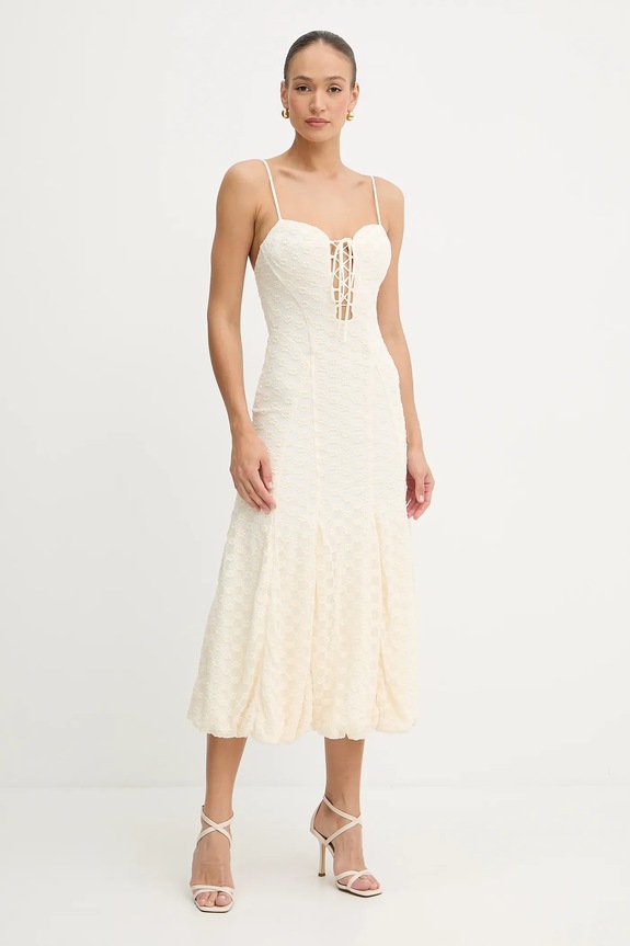 Bardot rochie maxi bej 59928DB