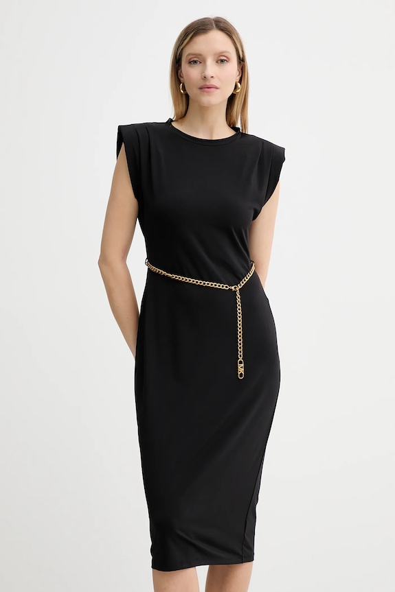 Φόρεμα MICHAEL Michael Kors με ελαστάν μαύρο MT5831SH6J