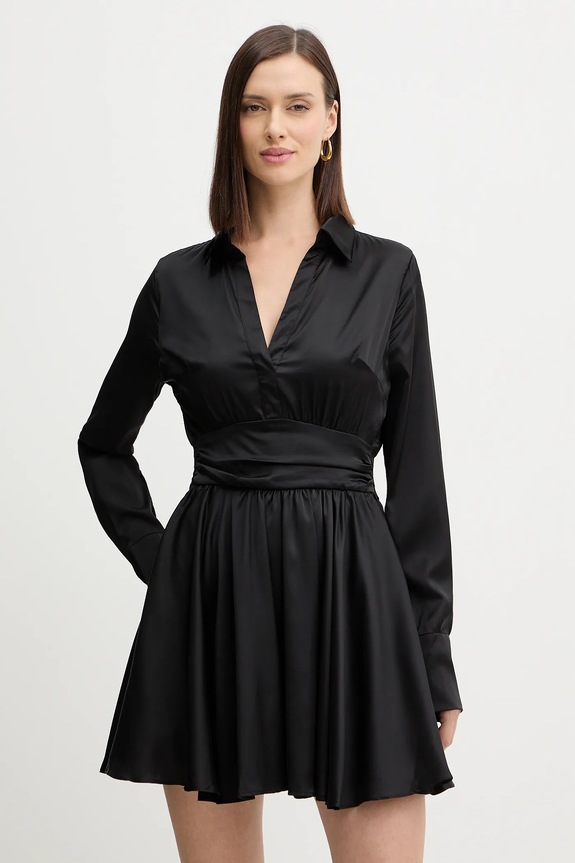 Šaty Guess CONCETTA zvieracia potlač čierna W5YK00.WF1T2
