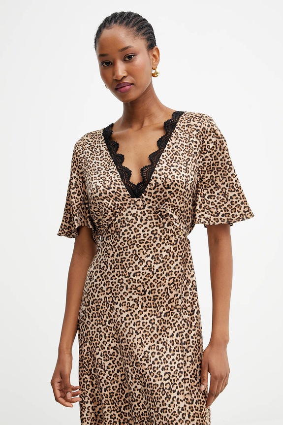 Guess sukienka MARTINE brązowy W5YK01.WHEZ2