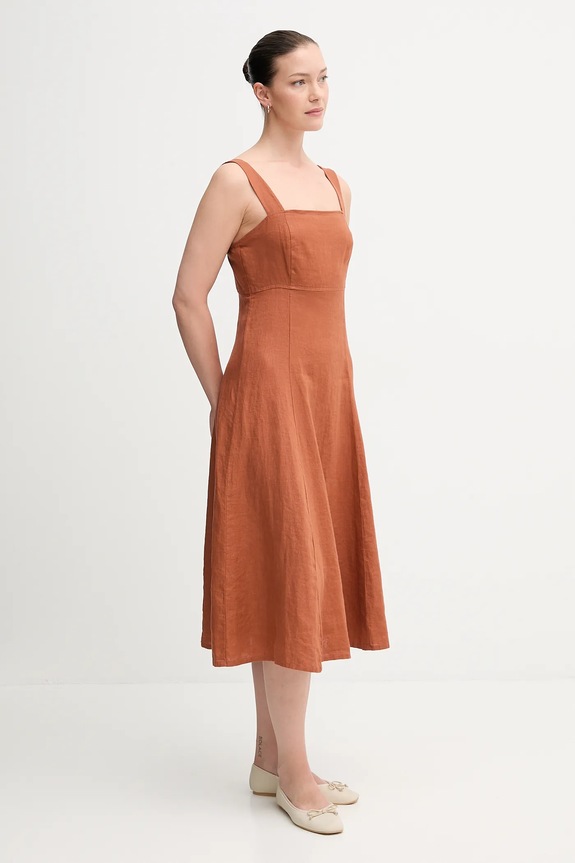 United Colors of Benetton vestito di lino arancione 4AGHDV0AG