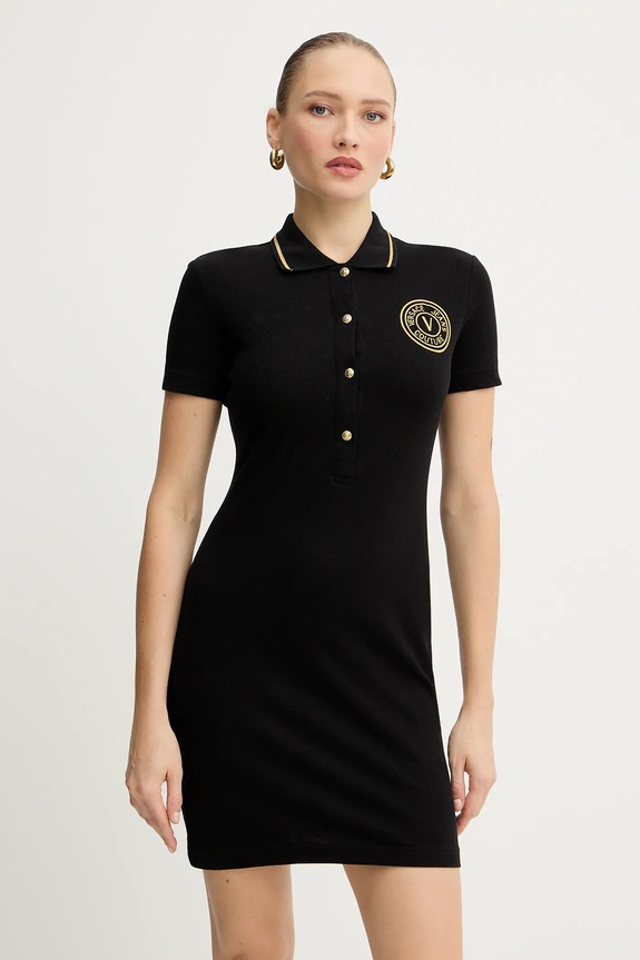 Versace Jeans Couture sukienka bawełniana casual czarny 79HAOT01.CJ01T