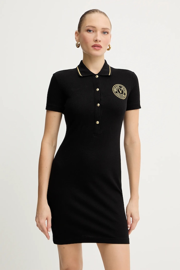 Versace Jeans Couture sukienka bawełniana casual czarny 79HAOT01.CJ01T