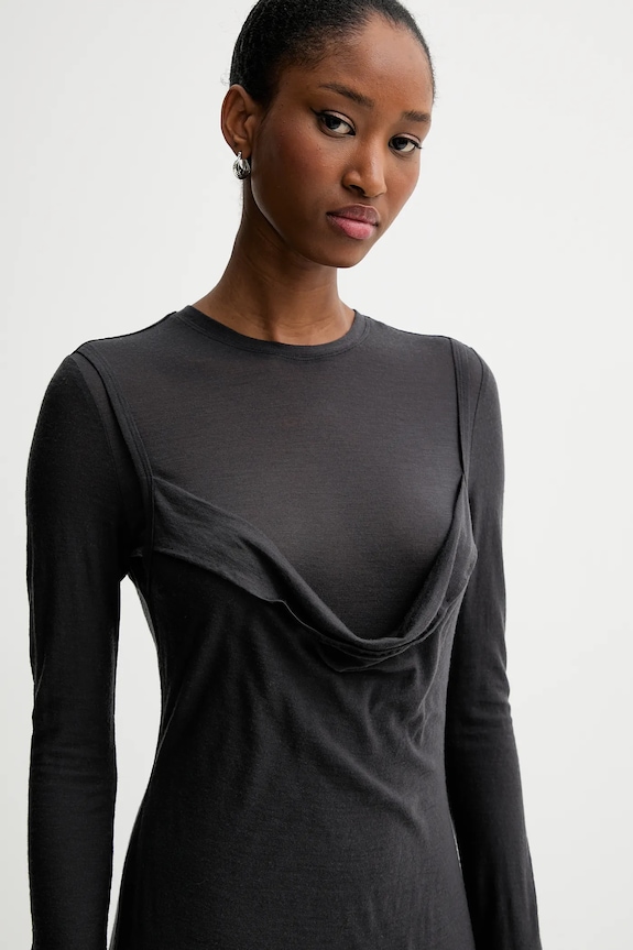 Μάλλινο φόρεμα Nanushka γκρί NW25PFDR10792