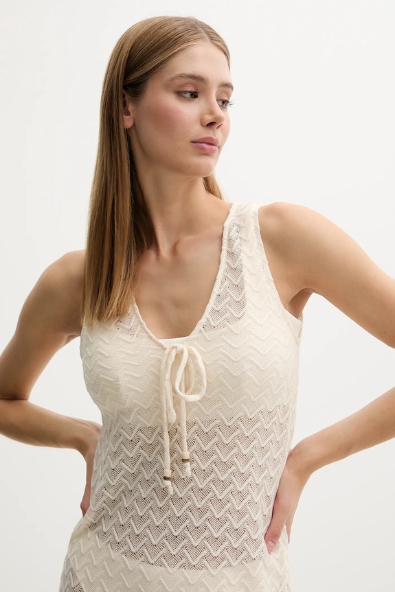 Odzież women'secret sukienka plażowa bawełniana 5549937 beżowy