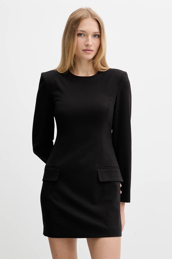 Armani Exchange ruha gyapjú keverékből hosszú fekete XW000661.AF16142