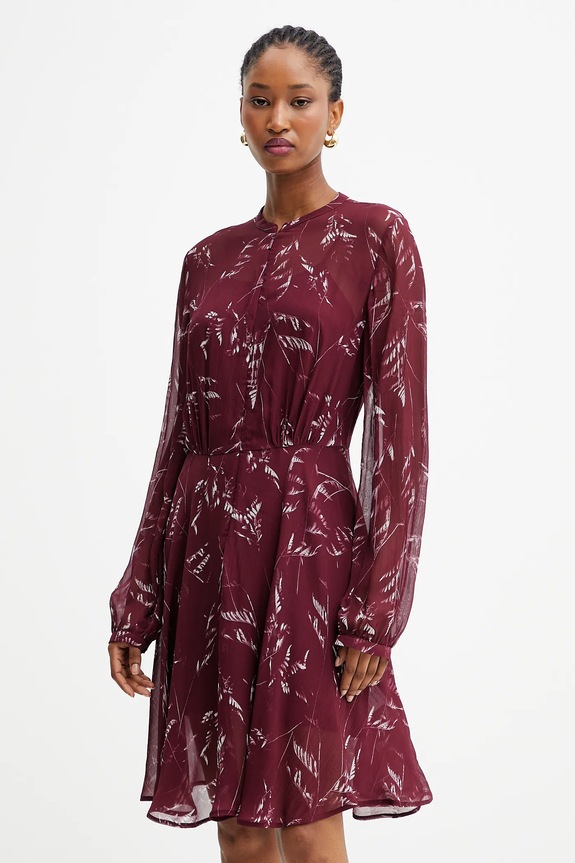 Šaty Armani Exchange viskóza burgundské XW001018.AF12051