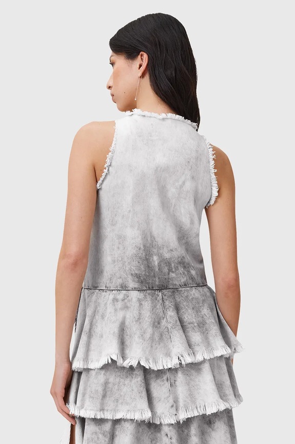 Bavlnené šaty AllSaints CAVARLY W275DC sivá