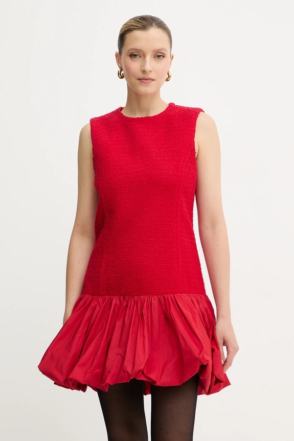 Patou vestito con lana mini rosso DR2050223