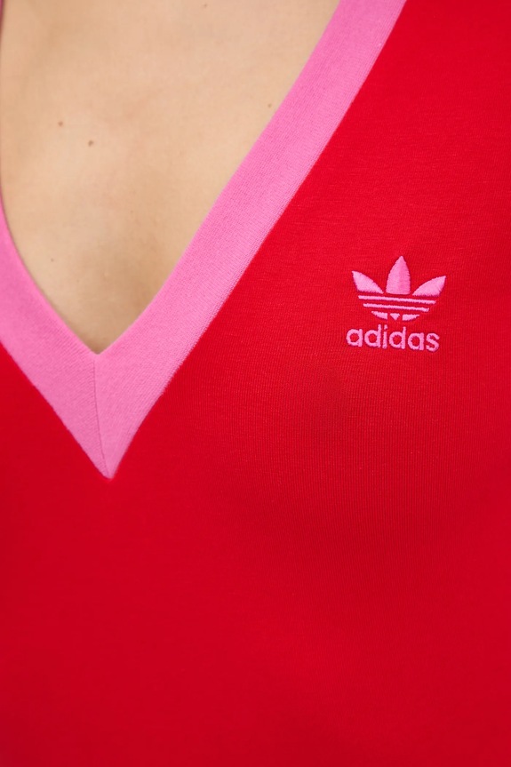 Obleka adidas Originals Maxi Dress V JW3668 rdeča