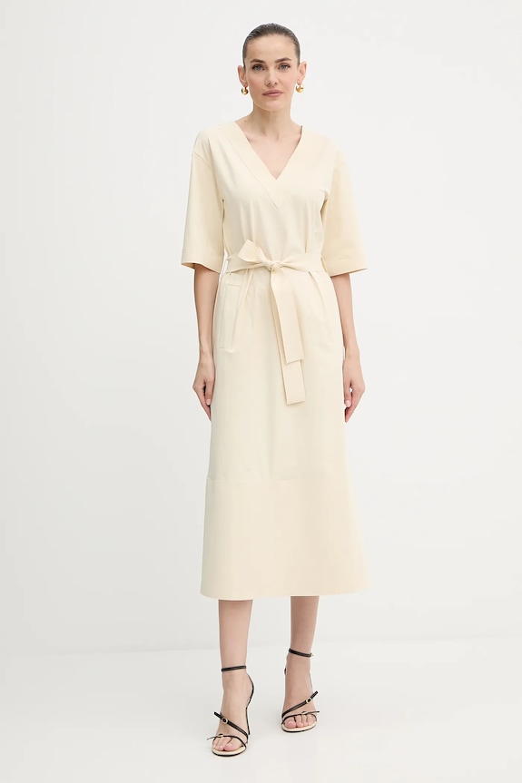 Šaty MM by Max Mara ONAGRO s elastanom béžová 2526626057600