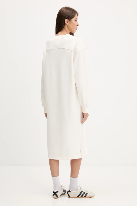 Ρούχα Βαμβακερό φόρεμα Tommy Jeans DW0DW21484 μπεζ