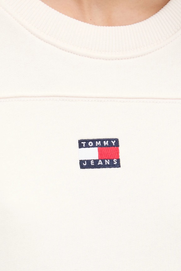 Βαμβακερό φόρεμα Tommy Jeans DW0DW21484 μπεζ