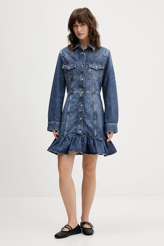 Дънкова рокля Tommy Jeans DW0DW21635 тъмносин AW25