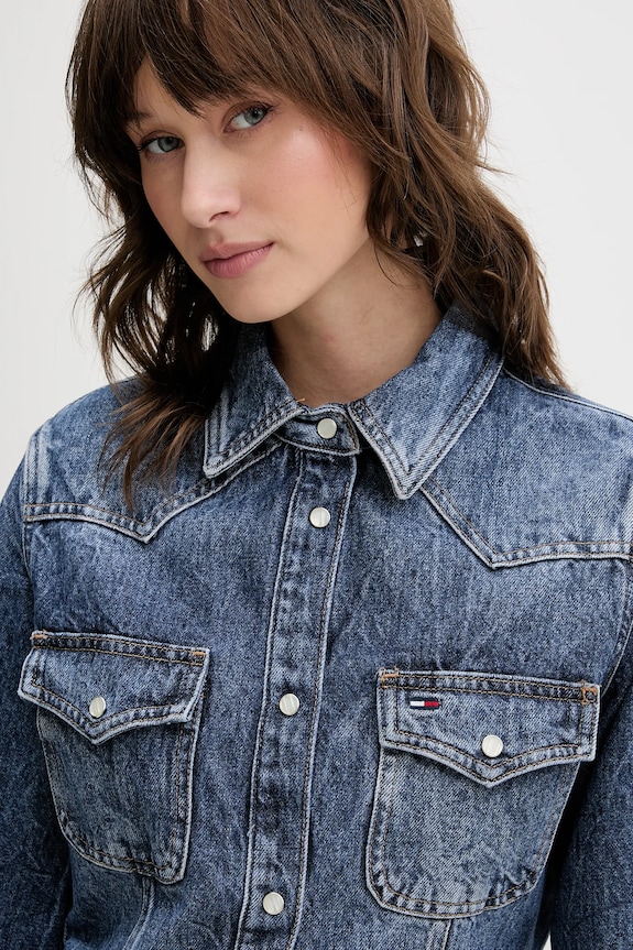 Дънкова рокля Tommy Jeans тъмносин DW0DW21635
