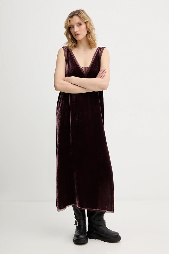 Βελούδινο φόρεμα ZADIG&VOLTAIRE casual μπορντό WWDR02571