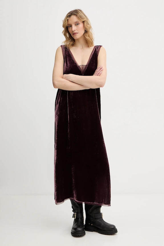Βελούδινο φόρεμα ZADIG&VOLTAIRE casual μπορντό WWDR02571