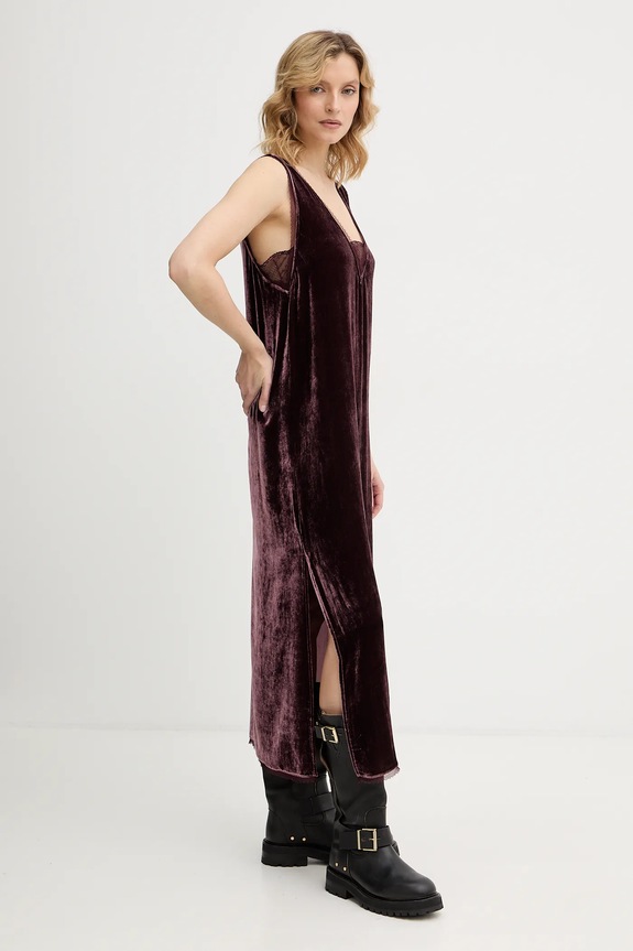 Βελούδινο φόρεμα ZADIG&VOLTAIRE WWDR02571 μπορντό AW25