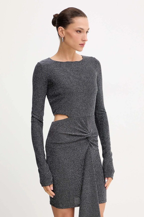 Obleka Patrizia Pepe Z elastanom srebrna 2A2972.J340