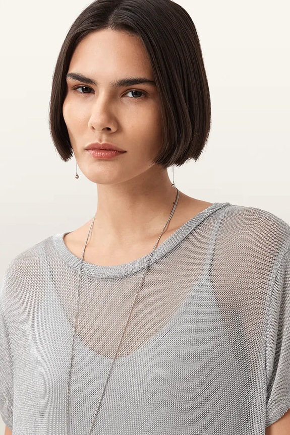 AllSaints rochie THEA W236DC argintiu AW25