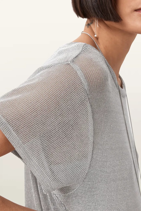 Îmbrăcăminte AllSaints rochie THEA W236DC argintiu