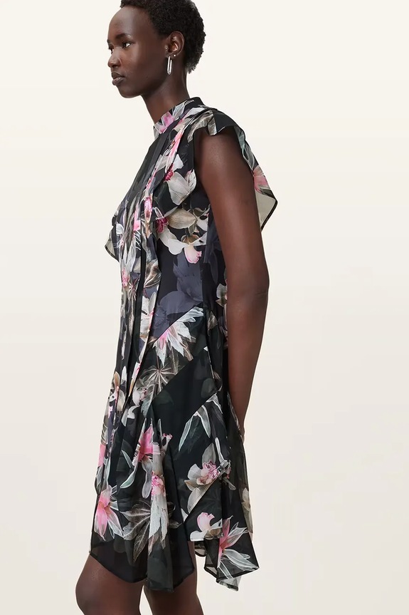 Šaty AllSaints FLEUR černá W370DC