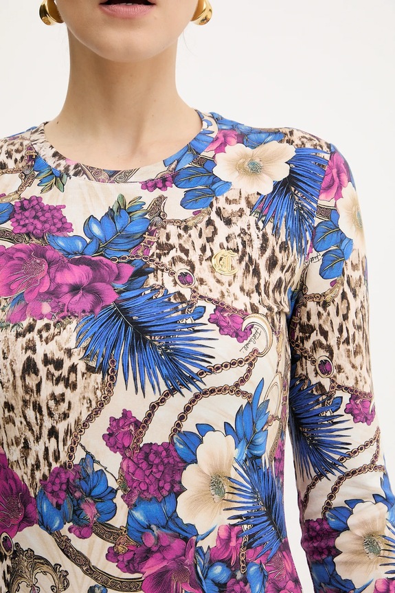 Φόρεμα Just Cavalli 79PAOE07.CJ112 μπεζ