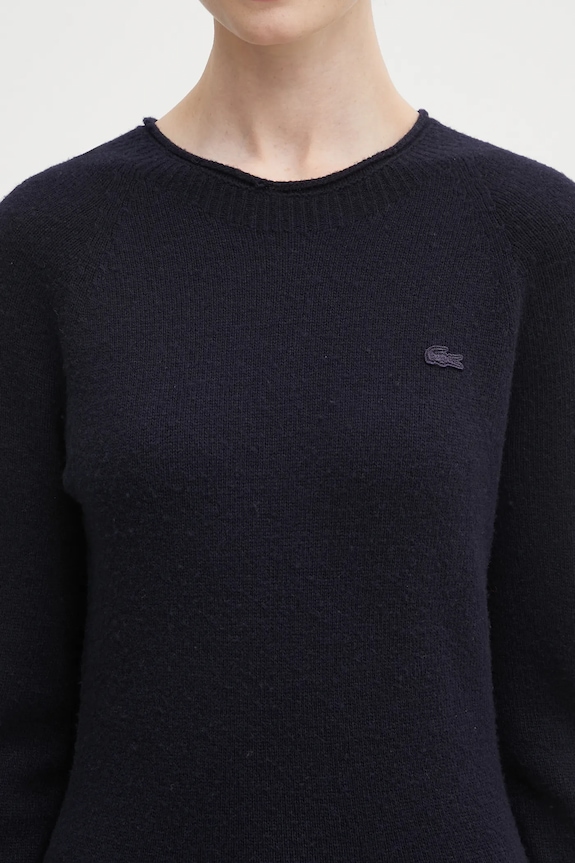 Vlněné šaty Lacoste námořnická modř EF4161