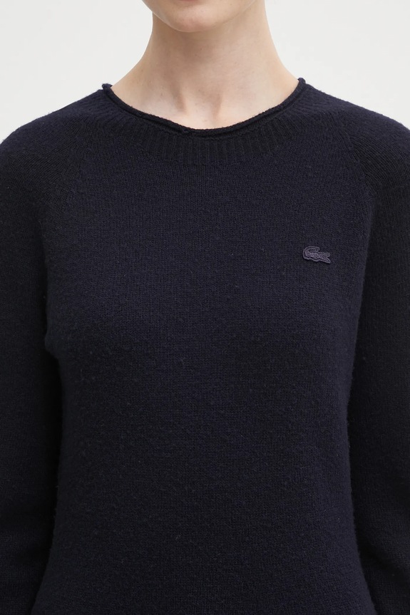 Vlněné šaty Lacoste námořnická modř EF4161