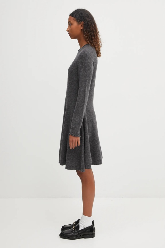 Vunena haljina Lacoste EF4161 siva SS26