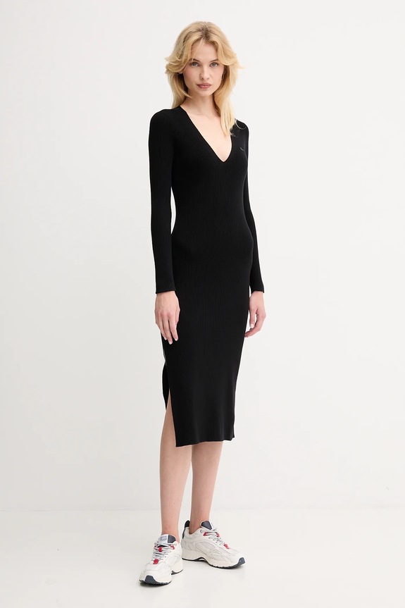 Lacoste vestito maxi nero EF4175