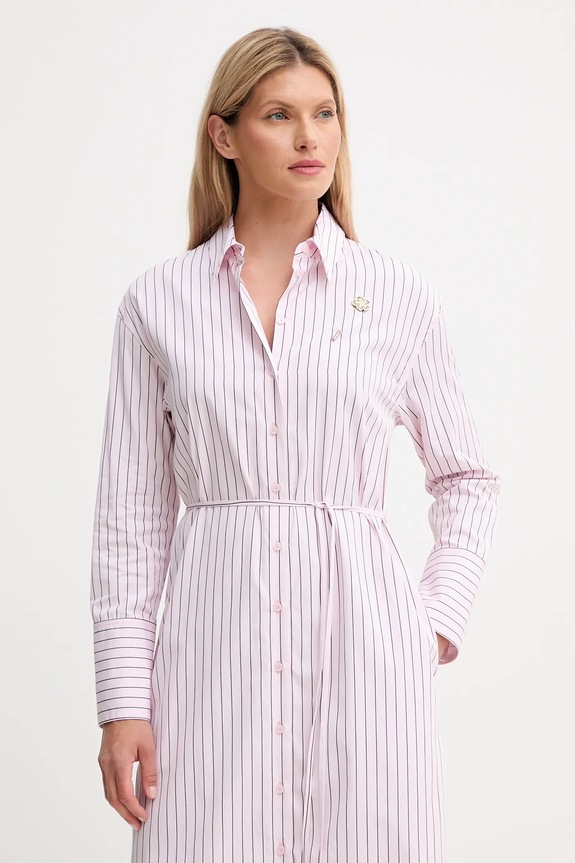 Kenzo sukienka bawełniana różowy FF62RO4049LU