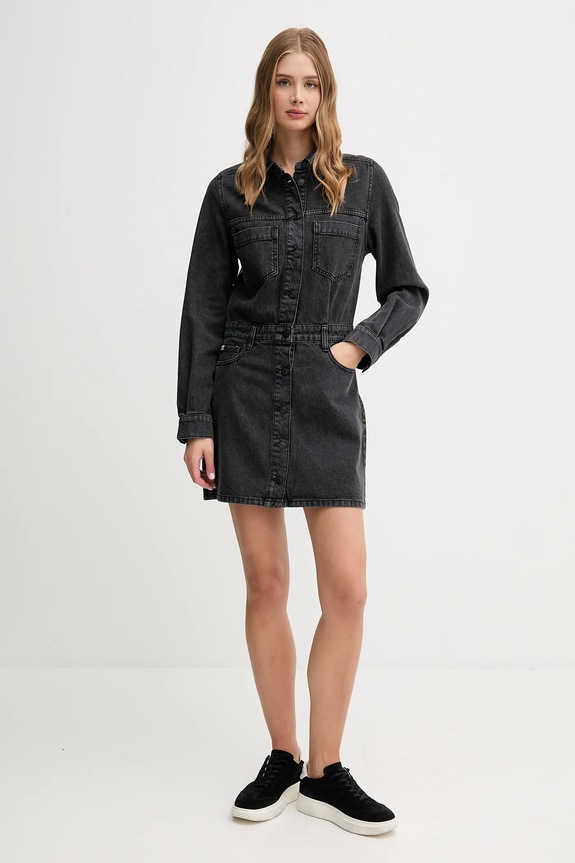 Džínové šaty Dkny DJ5D9064 šedá AW25