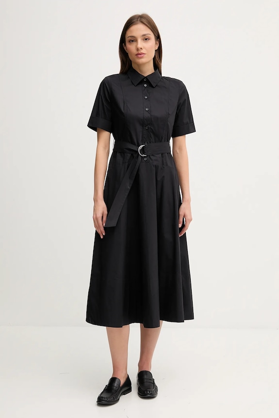 Bavlněné šaty Dkny midi černá DJ5D9065