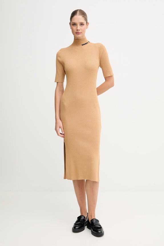 Šaty Dkny pletenina zelená DJ5R0751