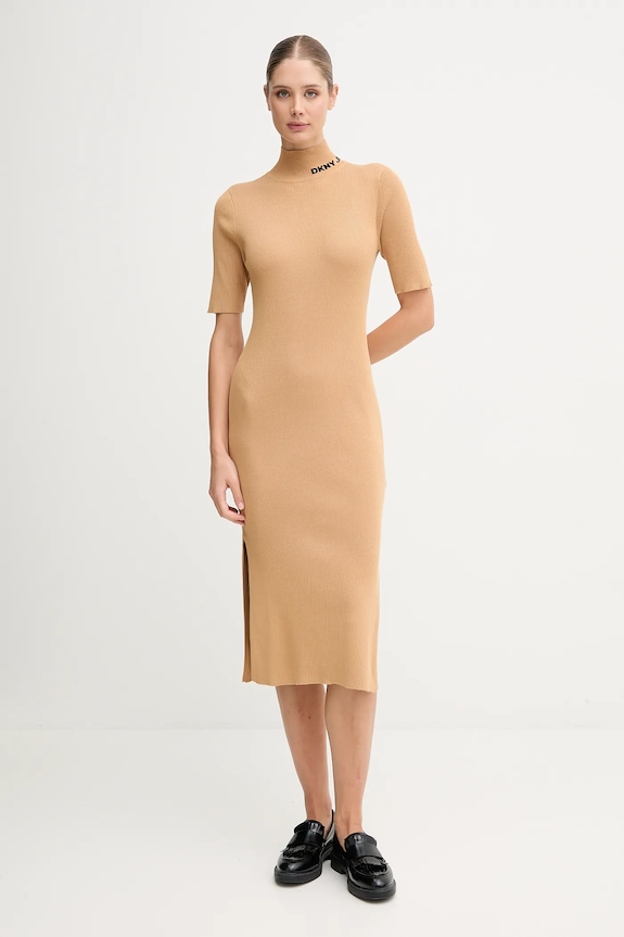 Šaty Dkny pletenina zelená DJ5R0751