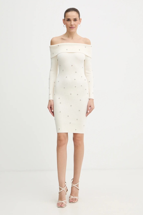 Φόρεμα Guess ALISHA W5BK64.Z2YJ2 μπεζ AW25