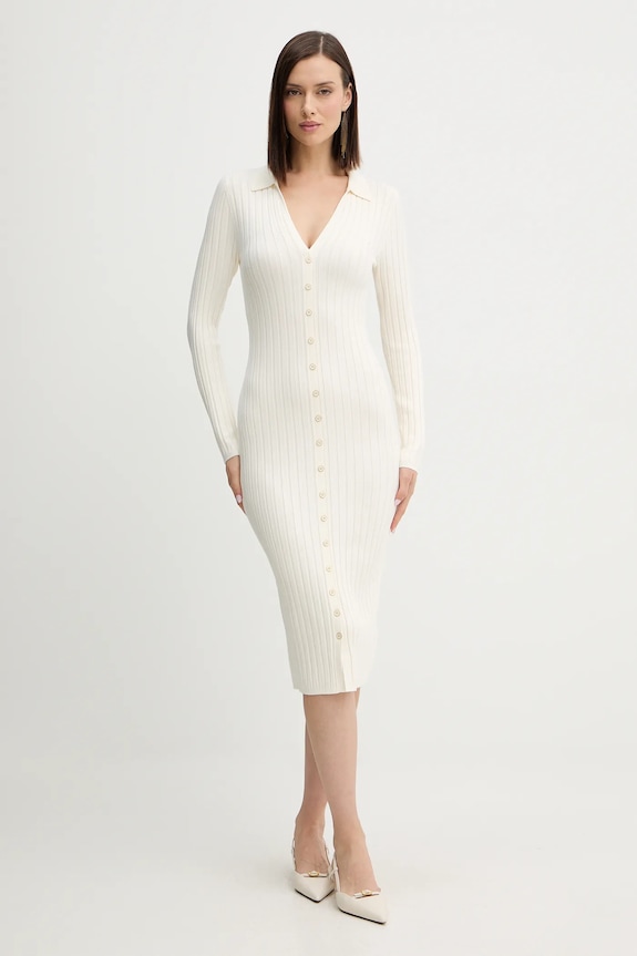 Guess sukienka MIRANDA z elastanem beżowy W5BK60.Z2YJ2