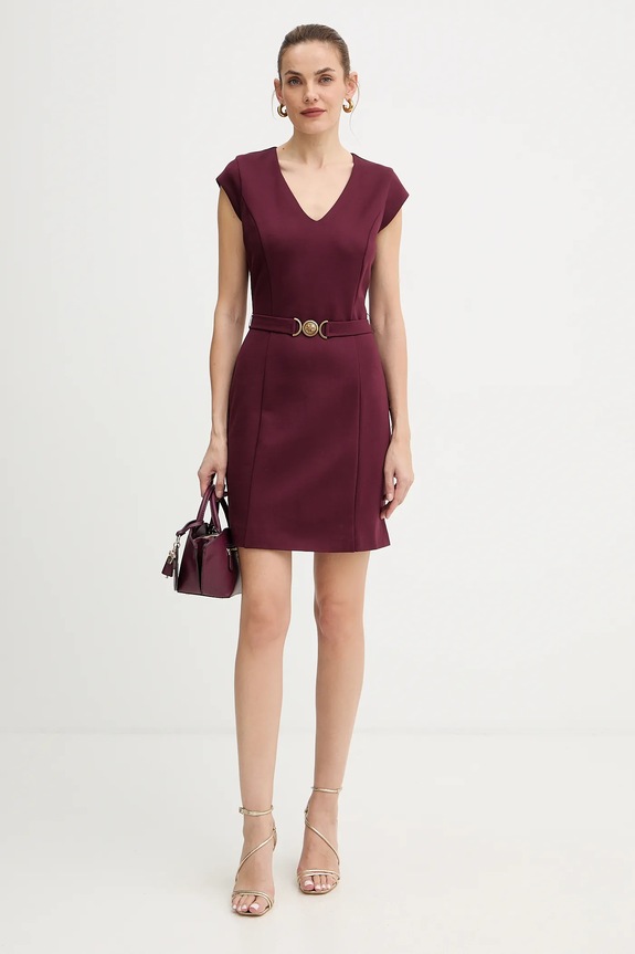 Šaty Guess CHRISSY W5BK21.KCMU2 burgundské AW25